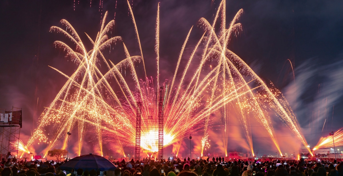 Fireworks display at Mexican Event