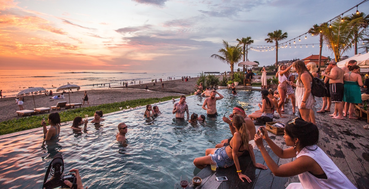 People enjoy the beach and water in Mexico